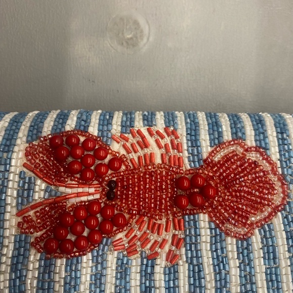 Striped Blue and Red Lobster Handbag - Picture 3 of 8